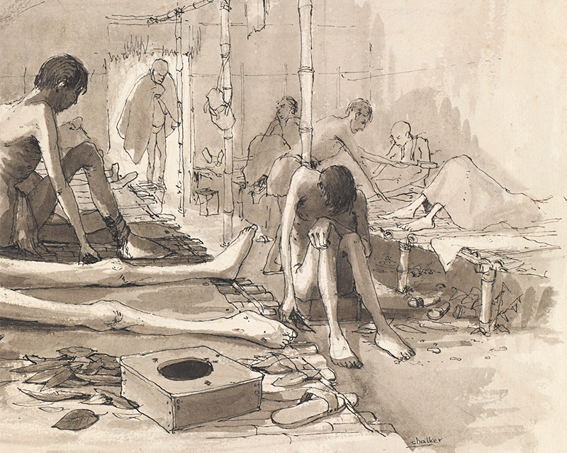 ‘POW Dysentery Ward - Chungkai Base Hospital Camp’, Thailand, 1943
