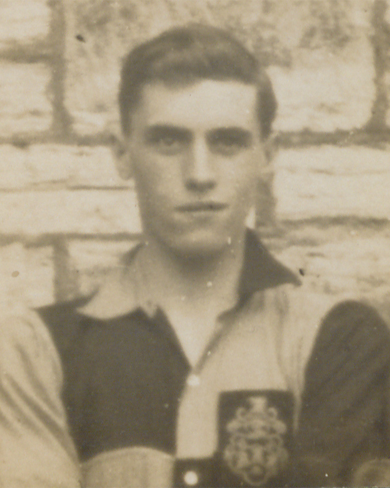 Ted Senior at Thomas Hardye’s, wearing school colours, c1927
