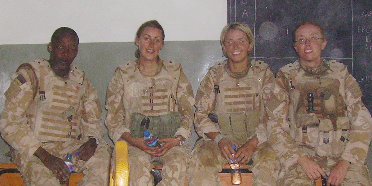 Chantelle Taylor (second from the right), with her comrades in Afghanistan, 2008