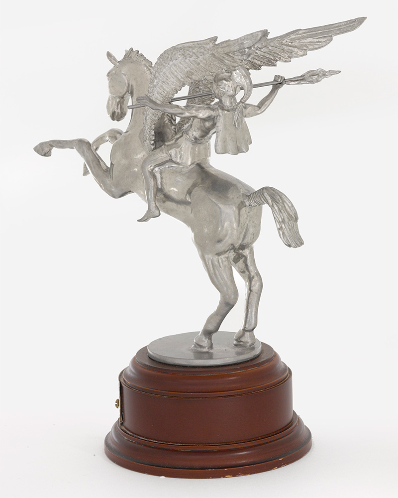 Trophy depicting Pegasus and Bellerophon, given to Chantelle Taylor by the Close Support Medical Regiment, 16 Air Assault Brigade, c2008