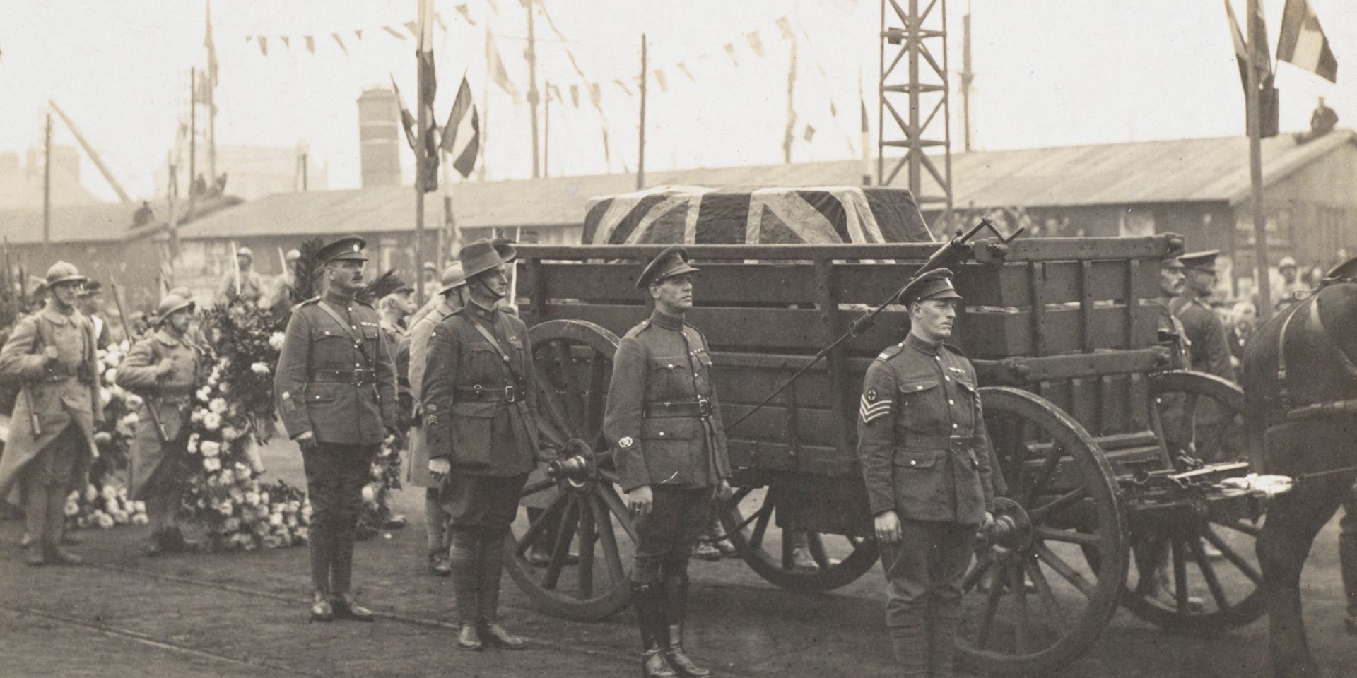 The Unknown Warrior prior to embarkation at Boulogne, 1920
