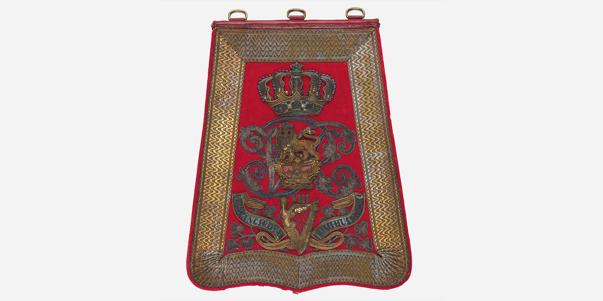 Embroidered sabretache of the 8th (King’s Royal Irish) Light Dragoons, c1840
