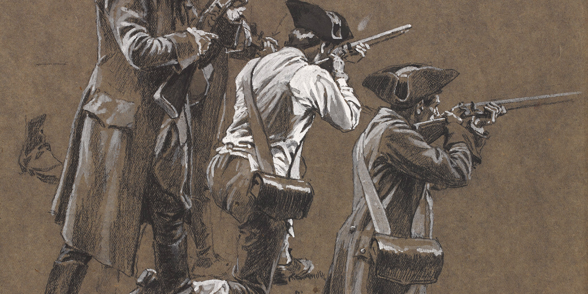 Study for the oil painting, 'The Battle of Lexington 1775'