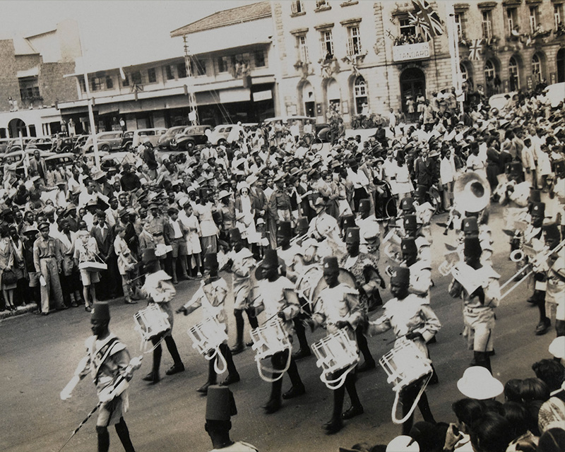 A victory parade in Nairobi, Kenya, May 1945