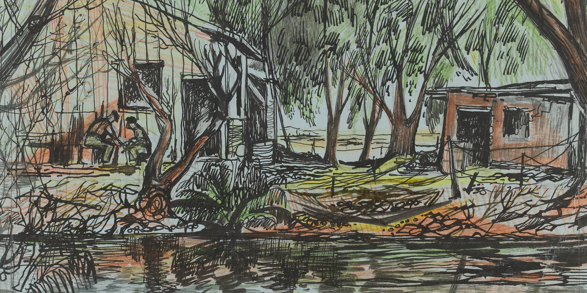 Barracks at the Sweet Water Canal in Suez, 1952