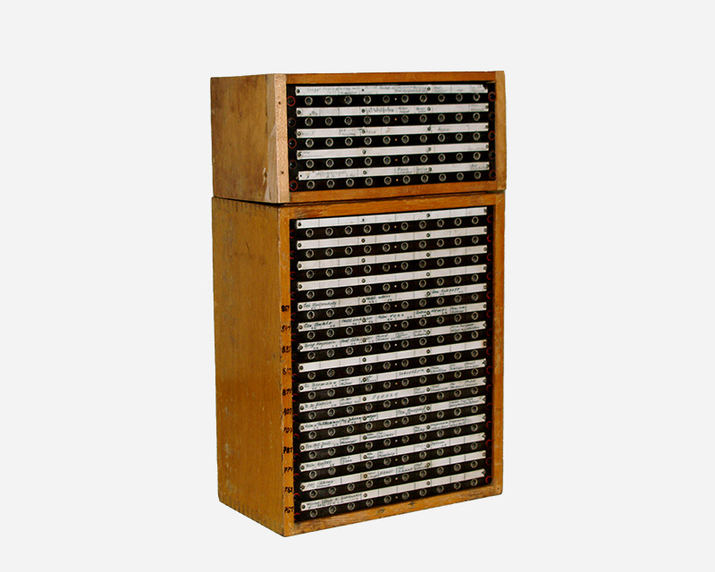 Part of a telephone switchboard from Hitler's Headquarters at the Wolfsschanze, East Prussia, c1944