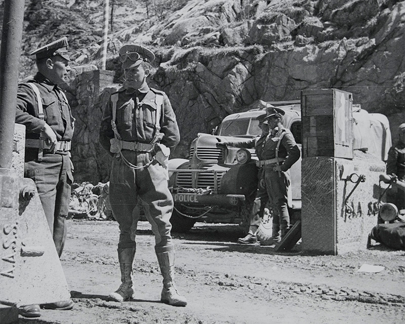 British Military Policemen patrolling the Austrian-Italian border, May 1945
