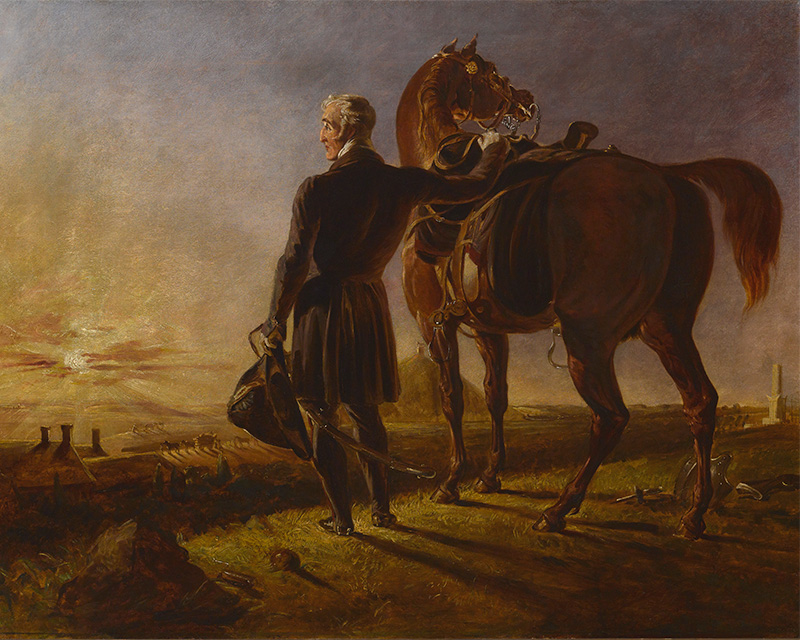 'Field Marshal Sir Arthur Wellesley, Duke of Wellington, as an old man surveying the battlefield of Waterloo'
