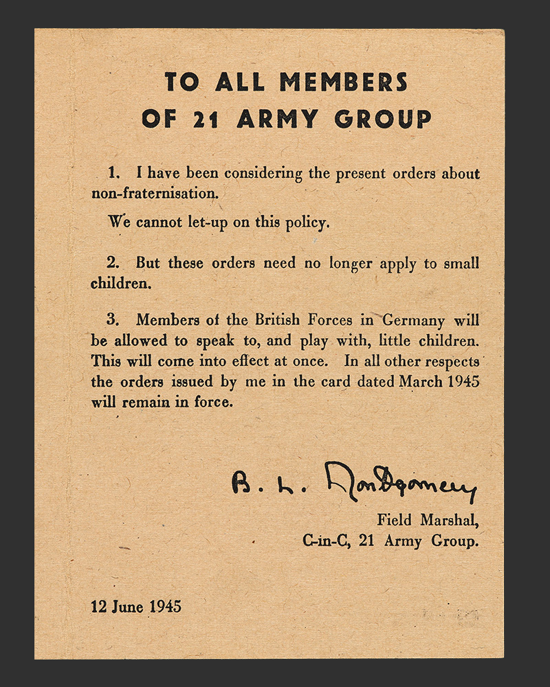 Internal page of Letter No 2 by the Commander-in-Chief on non-fraternisation, 12 June 1945