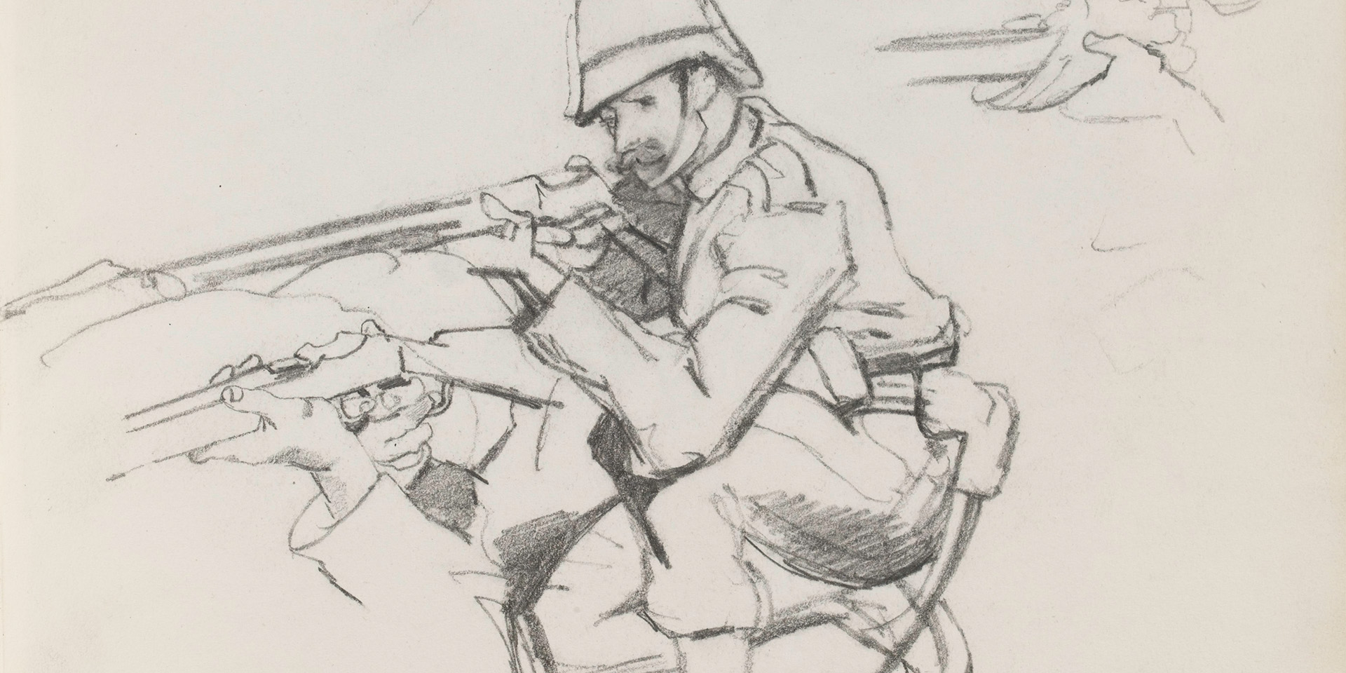 Study of Private David Jenkins, one of Lady Butler's sketches for her oil painting 'The Defence of Rorke's Drift'