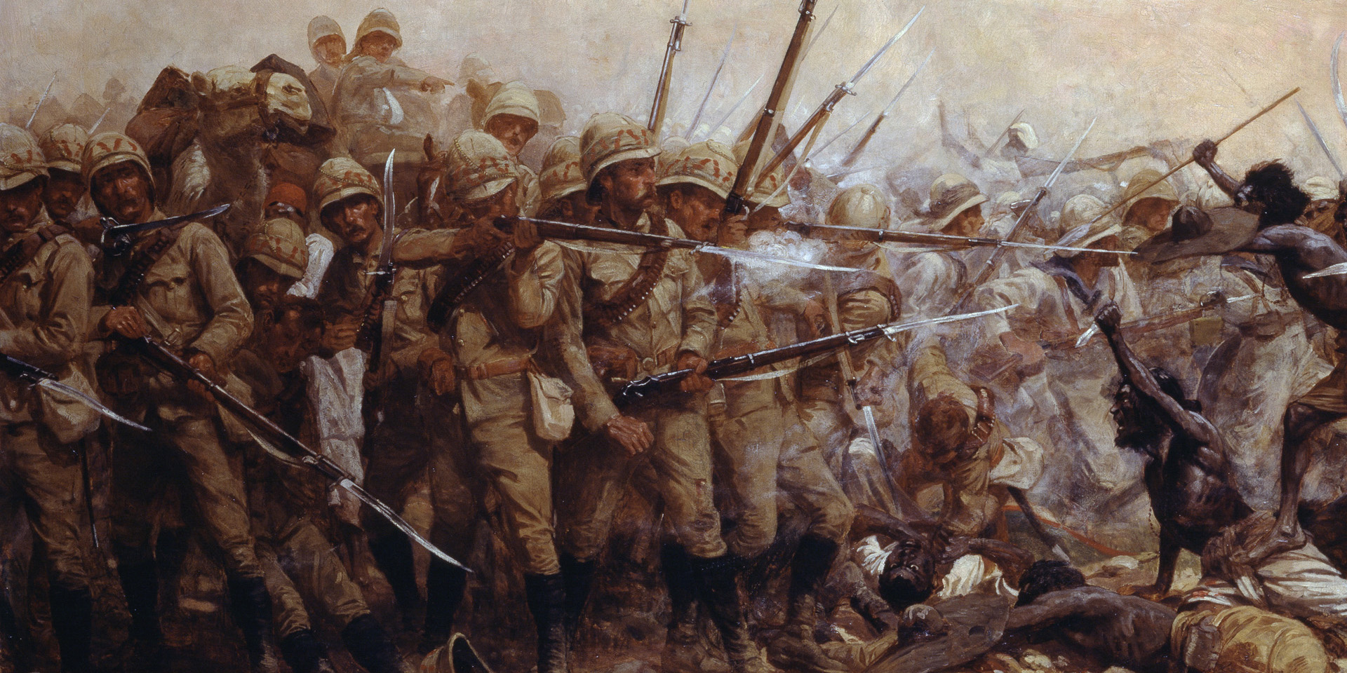 Detail from a painting of the Battle of Abu Klea, 1885