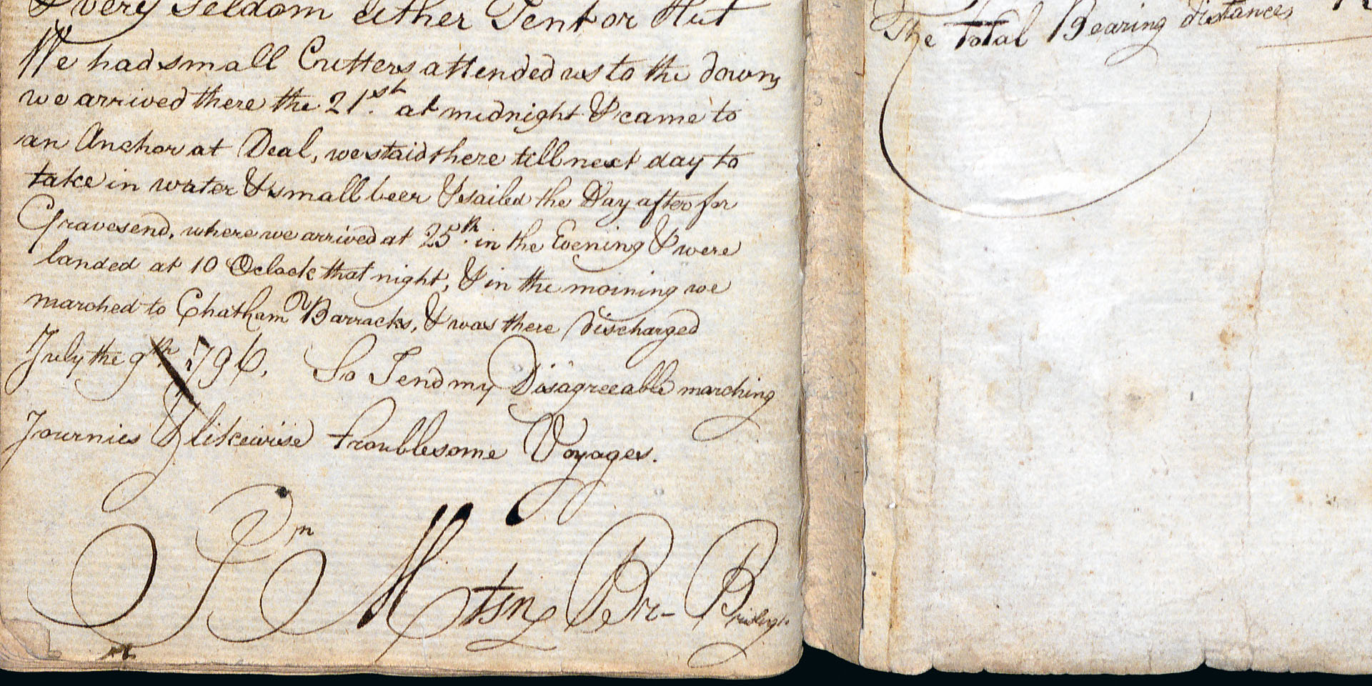 Possible signature of the unknown soldier at the end of the journal