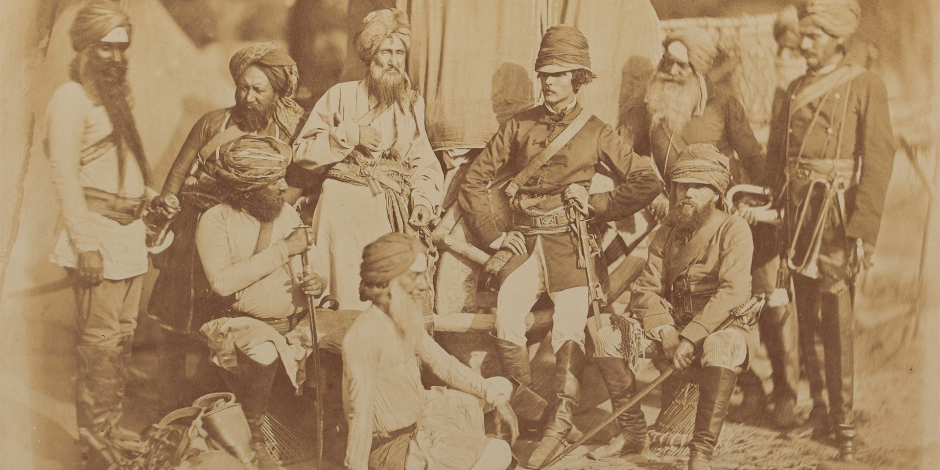 Sikh and British officers of Hodson’s Horse, 1858