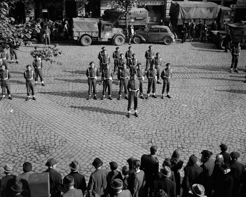 ‘C’ Squadron, 3rd/4th County of London Yeomanry (Sharpshooters) parade, Hamburg, May 1945