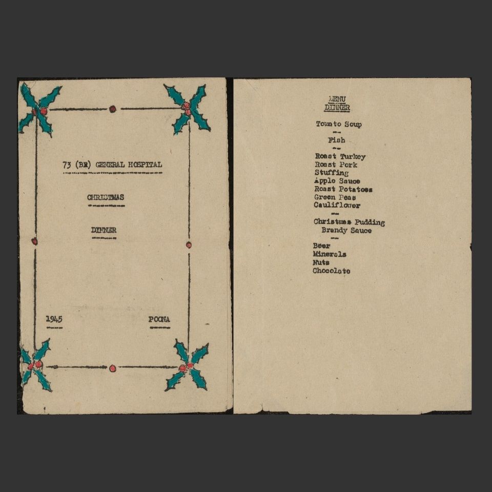 Christmas dinner menu, 1945