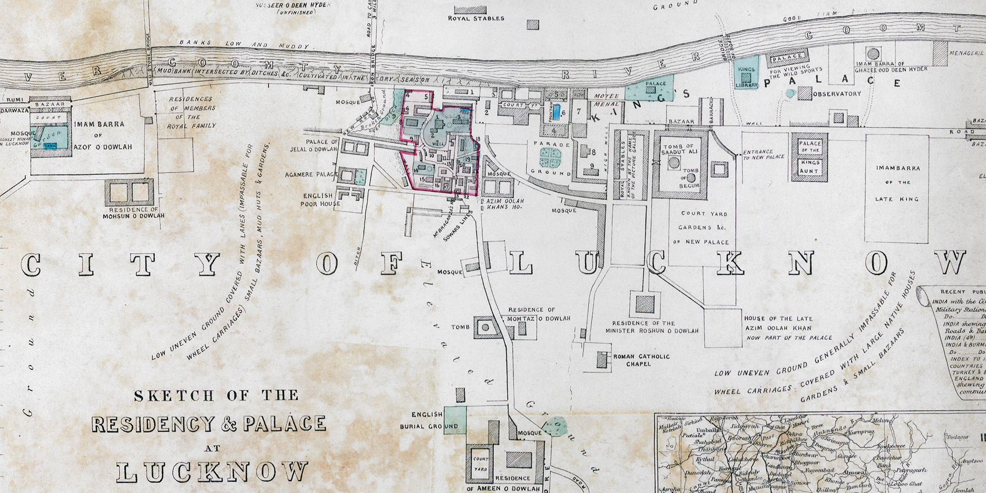Sketch of the Residency and Palace at Lucknow, 1857
