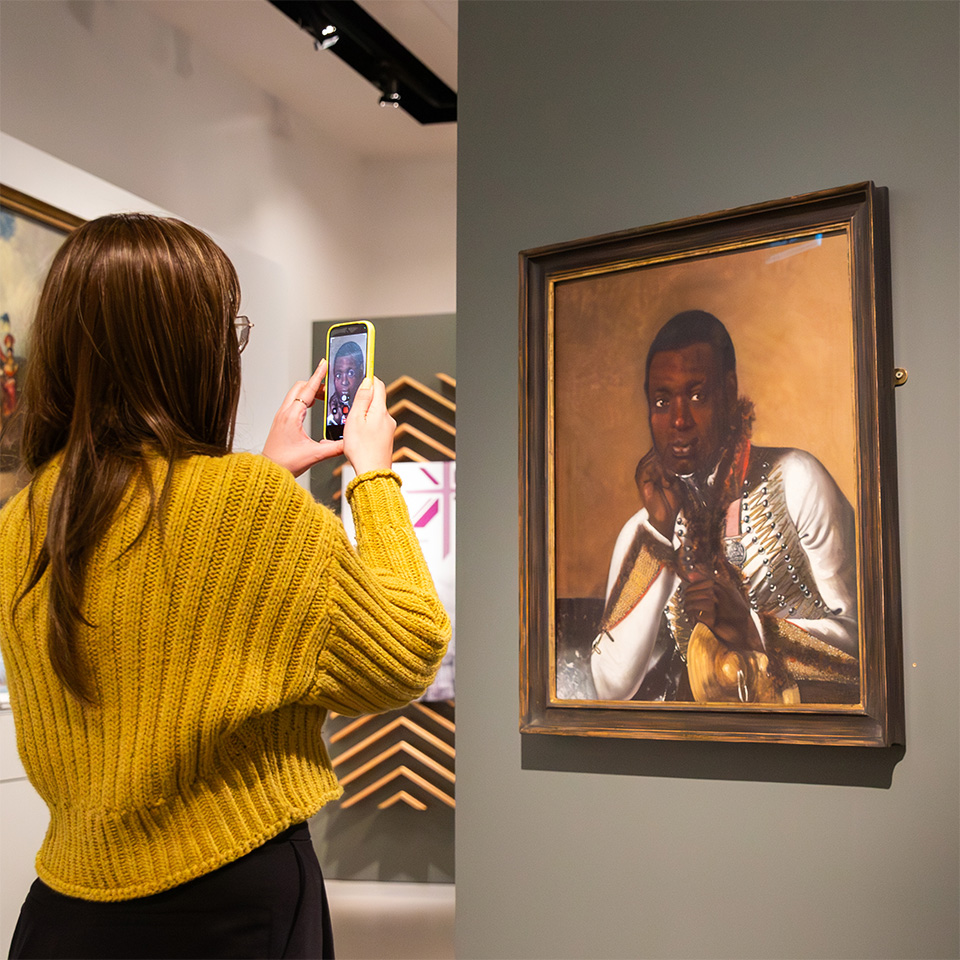 Portrait of a bandsman wearing the Waterloo Medal, believed to be Thomas James, 1820