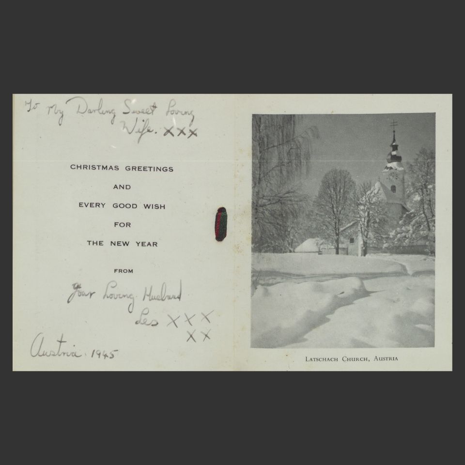 Christmas card featuring a picture of a Klagenfurt, Austria