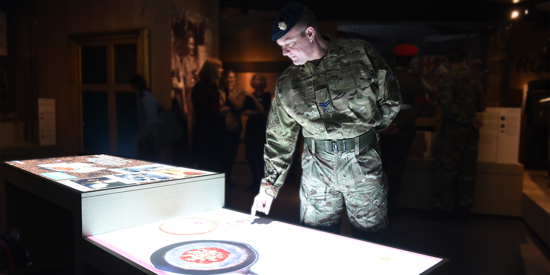 A soldier exploring the Soldier gallery
