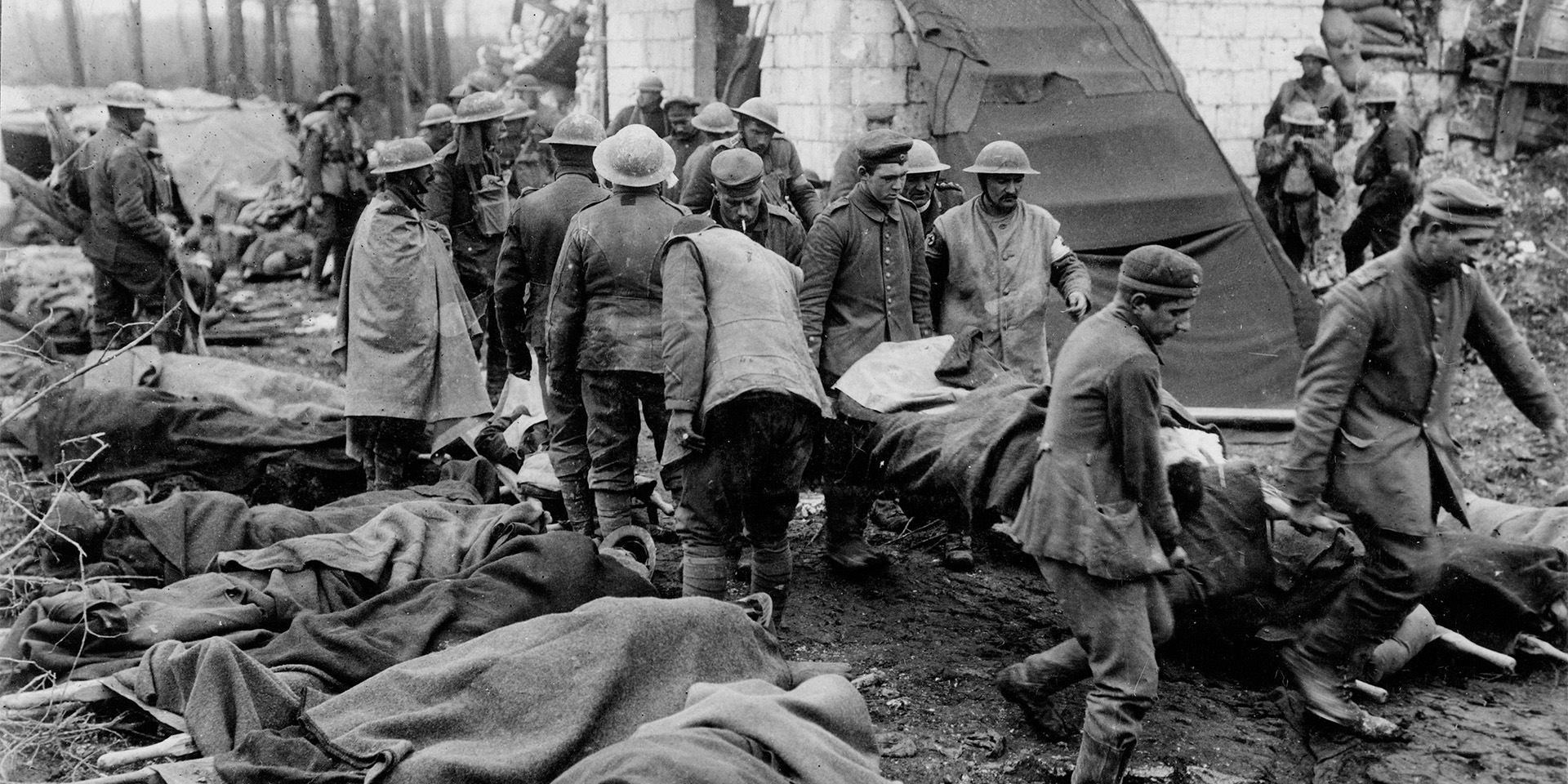 Outside an advanced dressing station, 1917