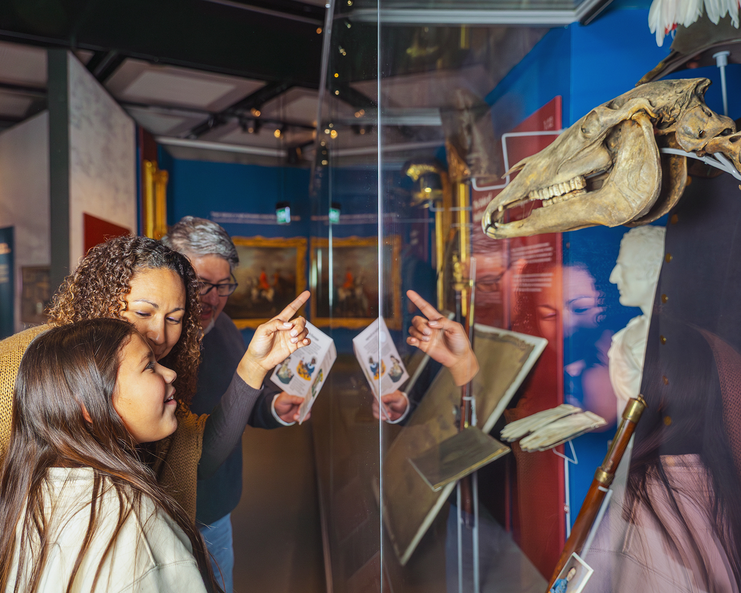 Child and parents looking at Marengo in Conflict in Europe gallery