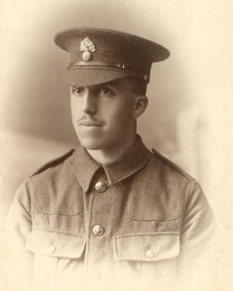 Photograph postcard of Private Archibald John Favell, 2nd Battalion, the Royal Fusiliers (City of London Regiment), 1914
