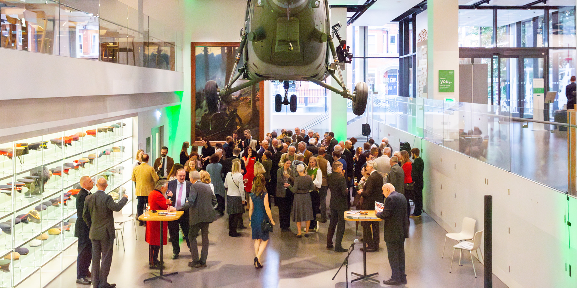 Visitors enjoying an event in the Atrium of the National Army Museum