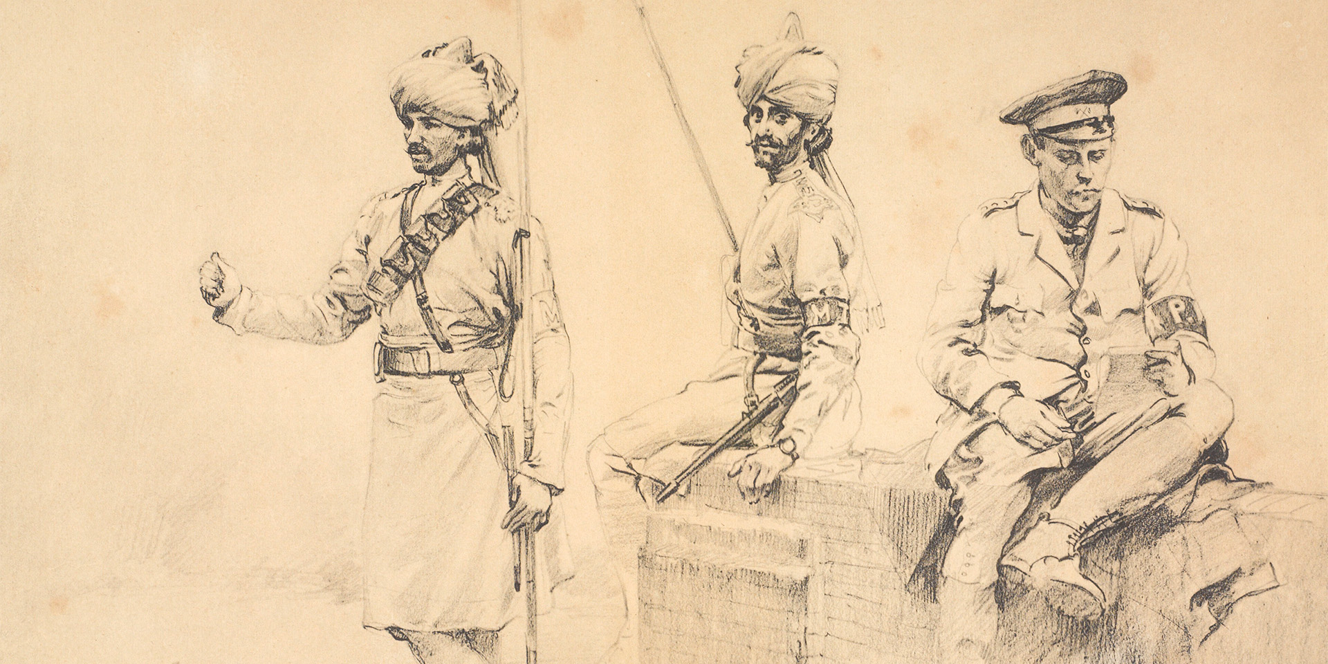 Military policemen of the 3rd (Lahore) Division, France, November 1914