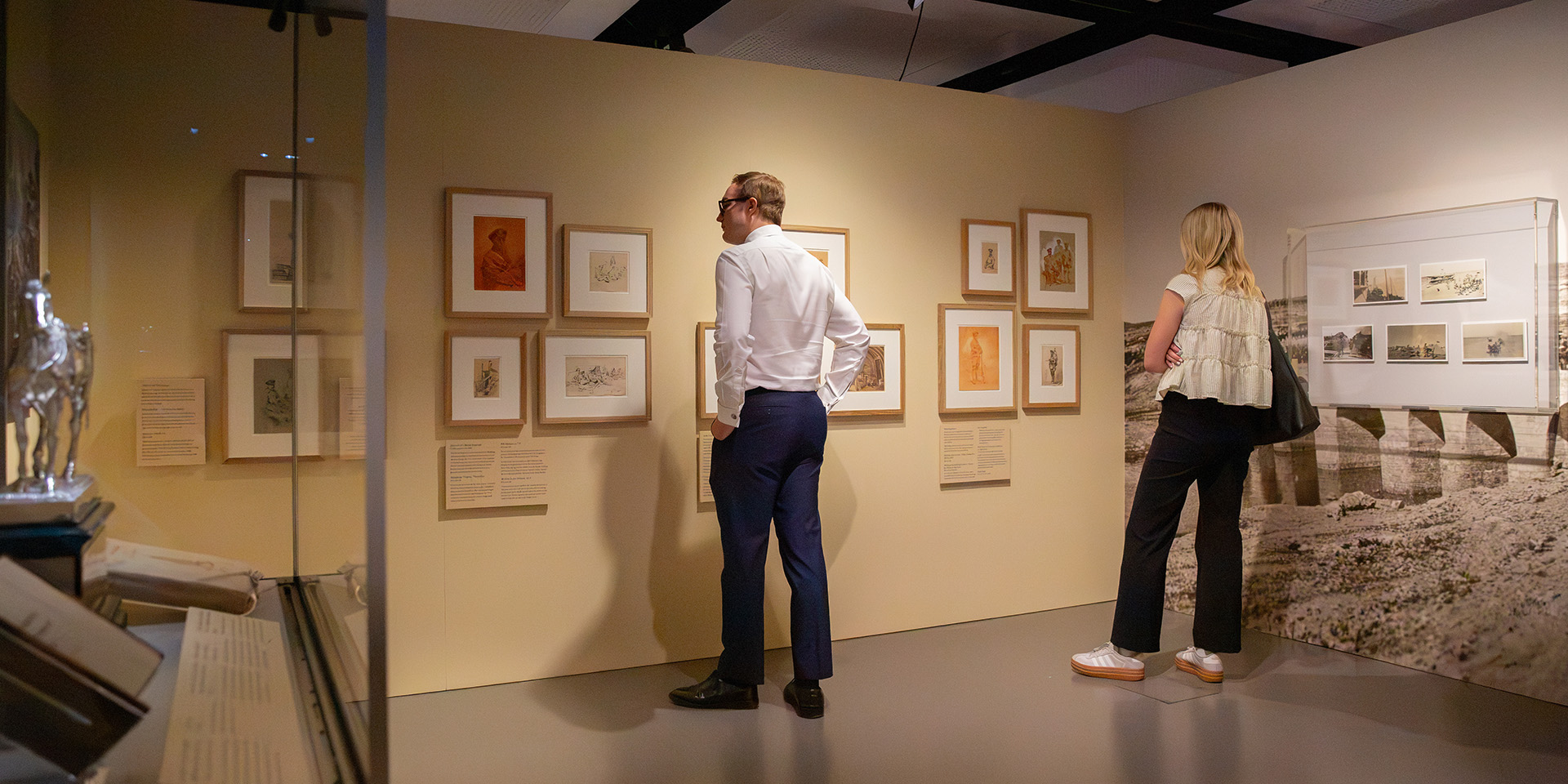Visitors in the Sarrut exhibition space