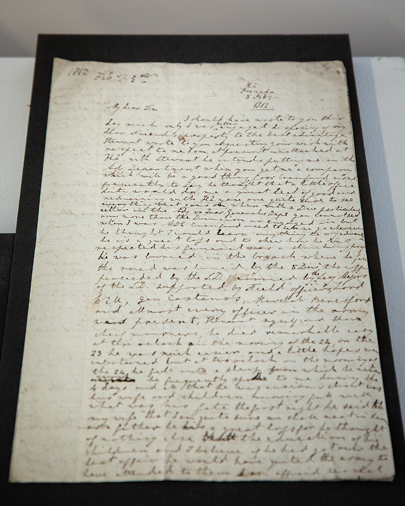 Letter written by Lieutenant Colonel Charles Wood mourning the death of his commanding officer at the Siege of Ciudad Rodrigo in 1812