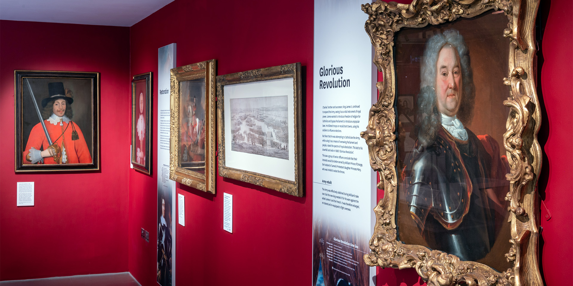 A selection of 17th-century art on display in the National Amy Museum's Formation gallery