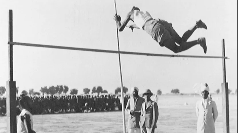Pole-vaulting at the 14th Punjab Regiment's Sports Day, 1937