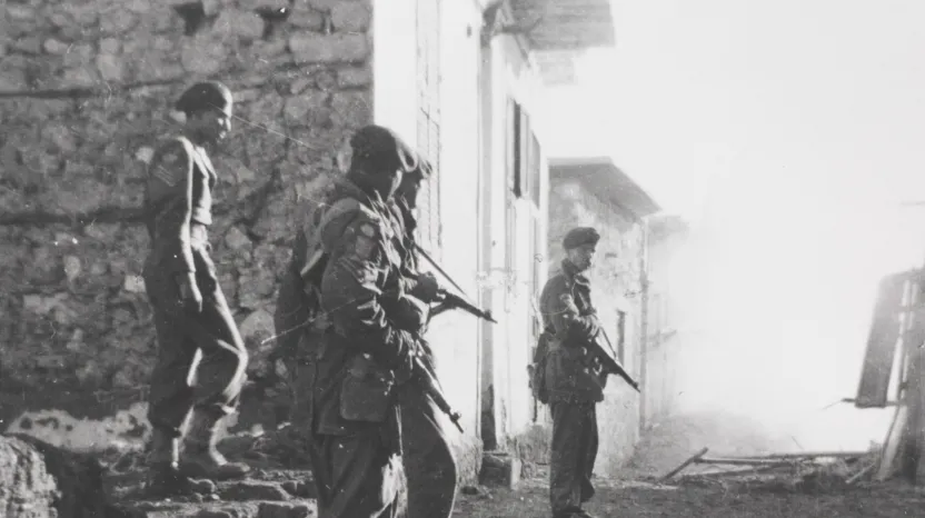 3rd Battalion The Parachute Regiment searching for snipers in Gaynaeim village, 1951