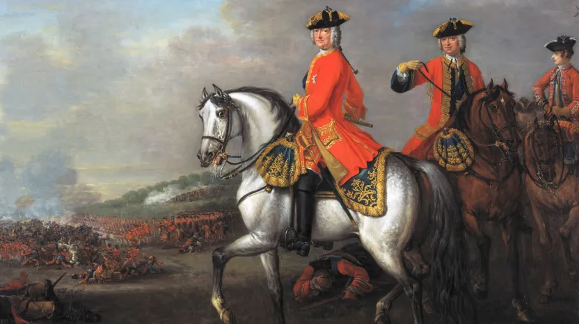King George II at the Battle of Dettingen, 1743