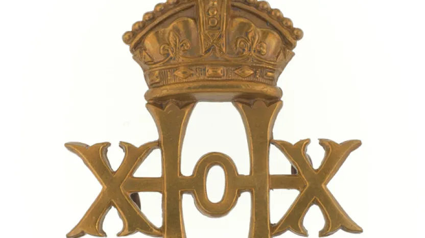 Cap badge, 20th Hussars, c1902