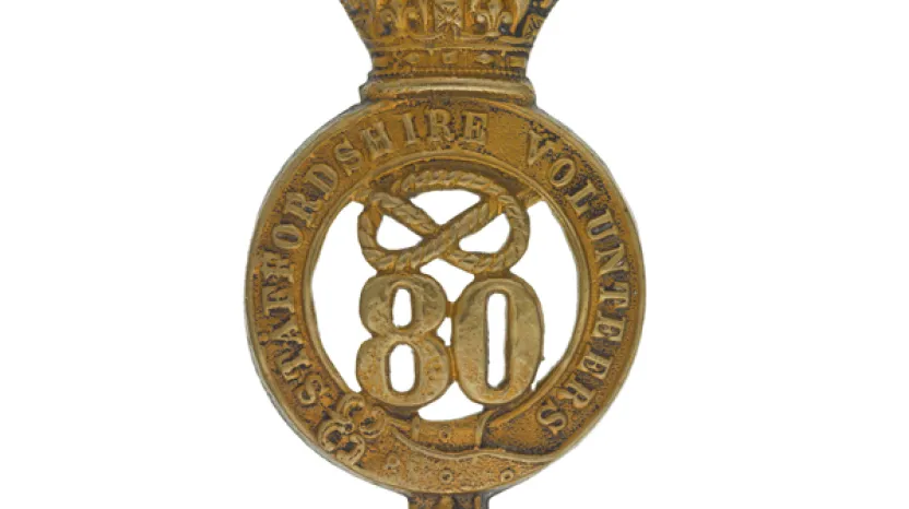 Glengarry badge, 80th Regiment of Foot (Staffordshire Volunteers), c1874