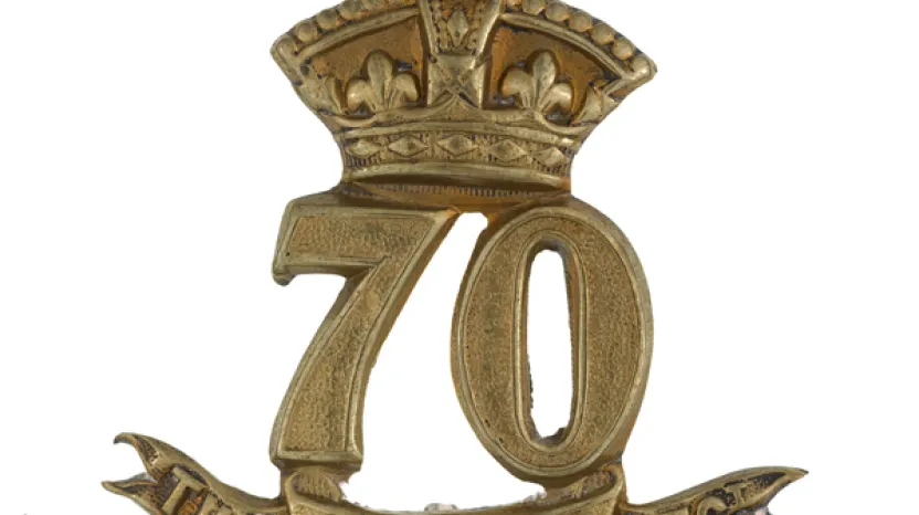 Other ranks' glengarry badge, 70th (Surrey) Regiment of Foot, c1874