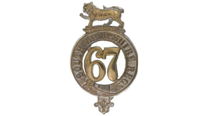 Glengarry badge, 67th (South Hampshire) Regiment of Foot, c1874