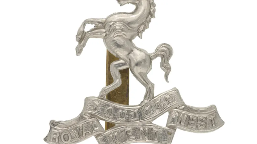 Cap badge, The Queen's Own Royal West Kent Regiment, 1898