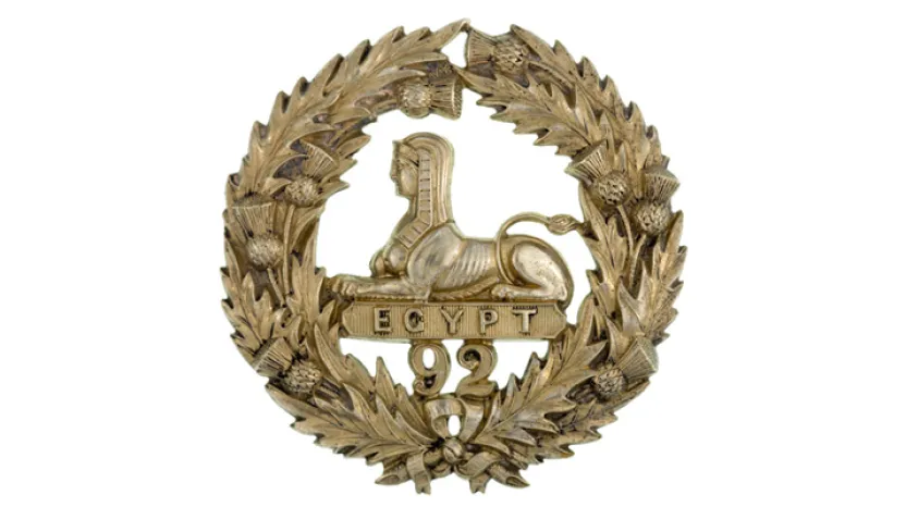 Glengarry badge, 92nd (Gordon Highlanders) Regiment, c1874