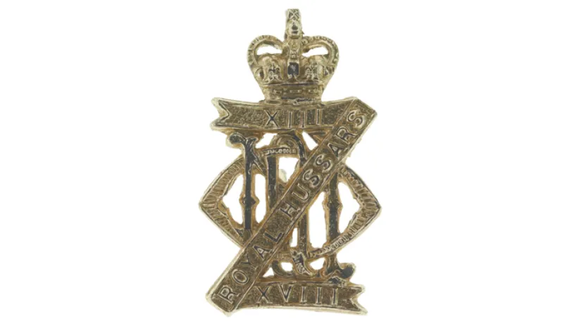 Collar badge, 13th/18th Royal Hussars (Queen Mary’s Own), c1962