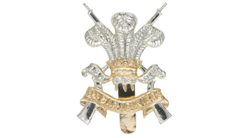 Cap badge, 3rd Carabiniers (Prince of Wales’s Dragoon Guards), c1963