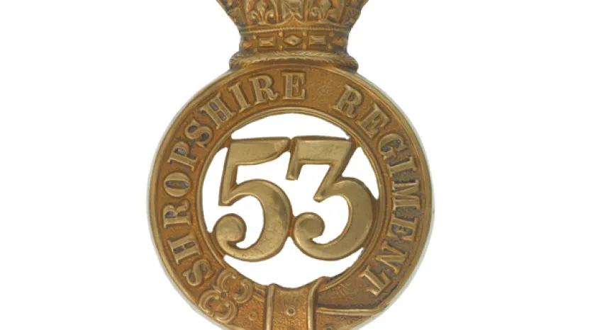 Glengarry badge, other ranks, 53rd (Shropshire) Regiment, c1874