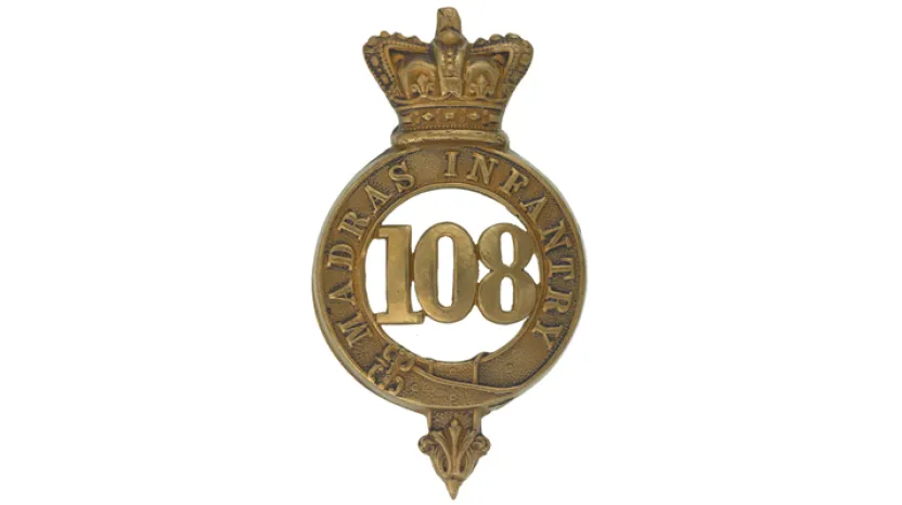 Glengarry badge, 108th Regiment of Foot (Madras Infantry), c1874
