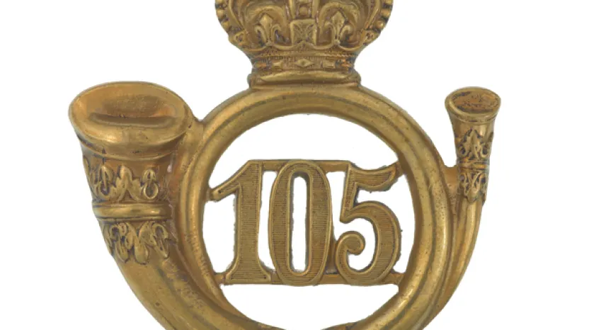 Glengarry badge, other ranks, 105th Regiment of Foot (Madras Light Infantry), c1874