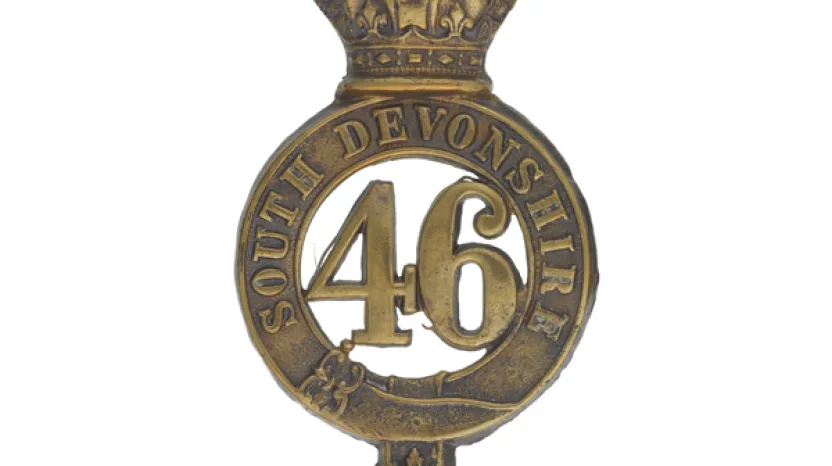 Glengarry badge, 46th (South Devonshire) Regiment, c1874