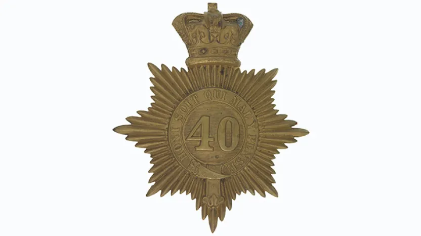 Shako plate, 40th (2nd Somersetshire) Regiment, c1855