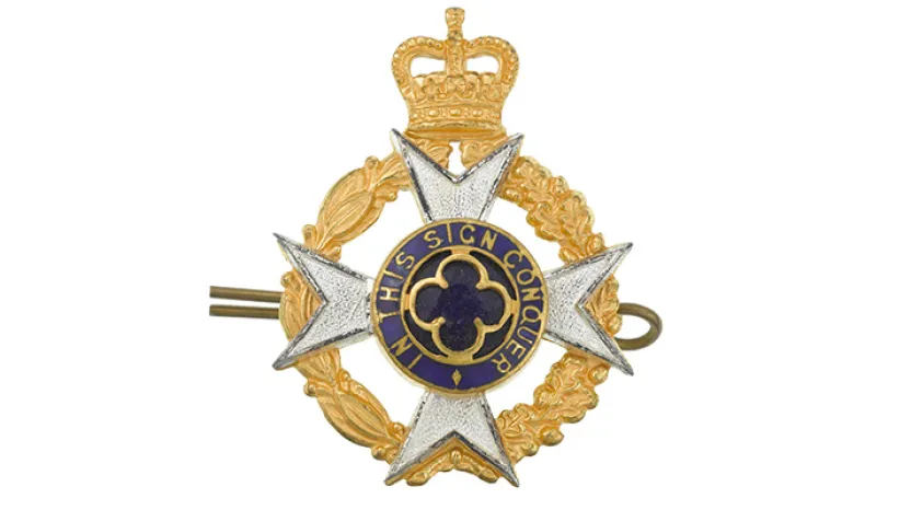 Officers' cap badge, Royal Army Chaplains' Department, c1980