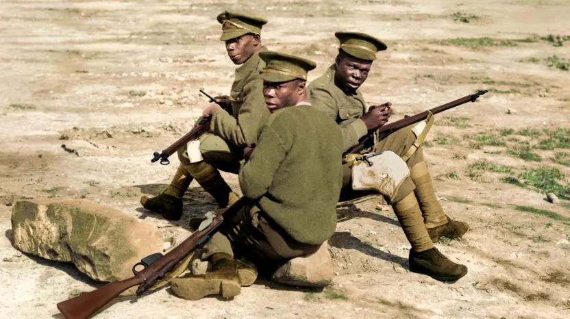 Soldiers of the British West Indies Regiment, France, 1916