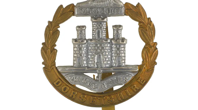 Cap badge, Dorsetshire Regiment, 1914